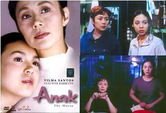 " MS 54 Vis 10 most memorable Highlight Scenes from Vilma Santos Movies? 1. Confrontation scene between Vilma at Claudine and the scene where Vilma was reading the letter where she found out the death of her husband (Joel Torre) in Anak.