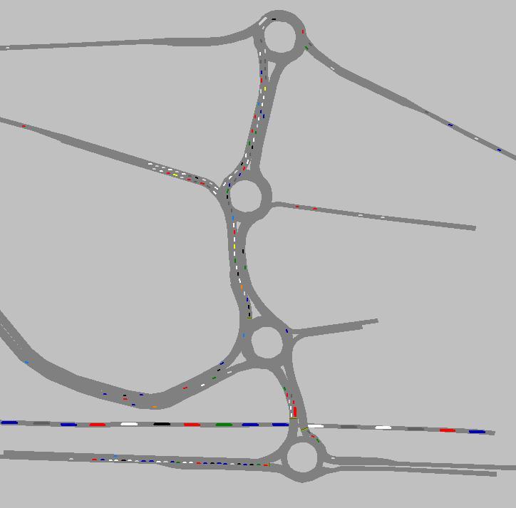 Figure 4 Queues From VISSIM National Roundabout