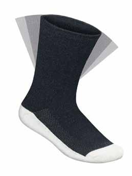Padded Sole Socks Loose knit design with super stretch soft terry padding with bamboo fibers Smooth toe seam White sole Ventilated mesh Available in S, M, L, XL Sock3E1 shown Sock3E2 Sock3E3