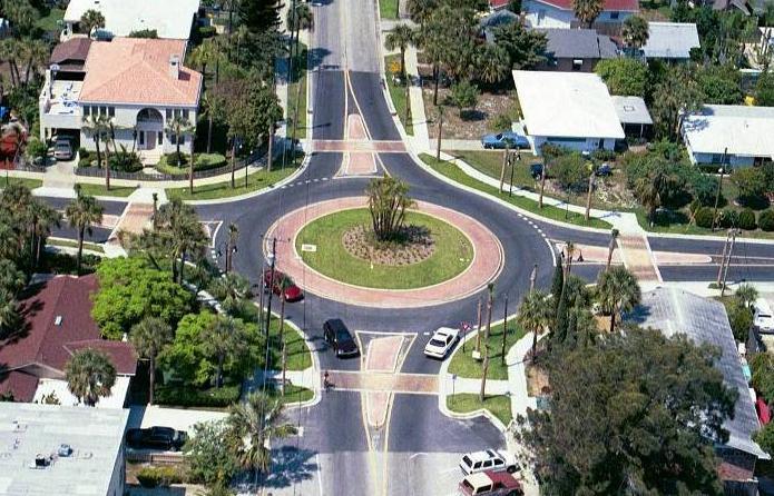 Why roundabouts are safer for all users: Slow speed: Deflection, truck apron, splitter islands, reverse super Reduced conflicts No left