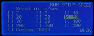 NOTE: The version number displayed in the firmware version number. 8.2 RUN - Automatically the first selection screen or the MAIN MENU (see 8.5) appears.
