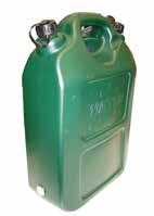 Plastic 20 litre jerry can for water.