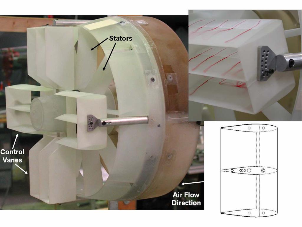 Figure 3-4: Control vane configuration as seen on the wind tunnel model.