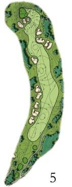 The hole rolls up and around to the left off the tee with flanking bunkers marching down the left of the hole to discourage overly aggressive play.