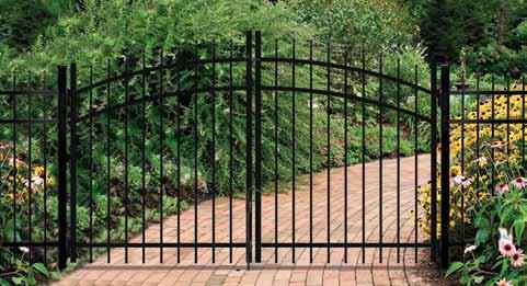 16' wide double drive gates in the Haven series are constructed using