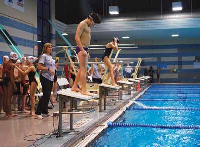 Competitive Aquatics Masters Competitive Swimming Swim team for adults 18 and older. Three days of training per week. Coaching improves stroke mechanics in any of the four competitive strokes.