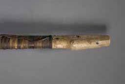 Item number: Fry0151 Item Number: Fry0151 Category: Harpoon Materials: Wood, whale bone, baleen and walrus ivory Description: Harpoon from Northwest Alaska with nicely formed whale bone forepiece