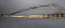 Item number: Fry0163 Item Number: Fry0163 Category: Harpoon Materials: Walrus ivory, whale bone forshaft, baleen wrappings and wood shaft Description: This is a heavy harpoon