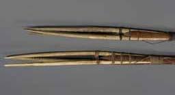 Item number: Fry0188 Item Number: Fry0188 Category: Dart Materials: Walrus ivory points secured by sinew lashings, to wood shafts Description: Eskimo darts from Northwest Alaska, made to be thrown