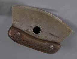 Item number: Fry0204 Item Number: Fry0204 Category: Ulu Period: 1925-1950 Materials: Bone and steel Description: Well worn ulu from St.