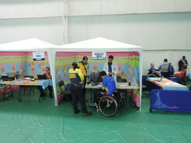 control room - Medical and Physician: all the time on the venue - Wheelchair storage: in the main hall's special tent - Internet access: There was Wi-Fi connection in the hall for everybody -