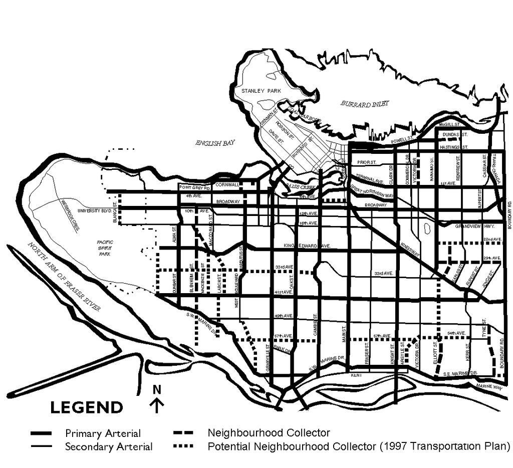APPENDIX C PAGE 1 OF 1 Current Neighbourhood Collector Streets Arbutus Street, West 4 th Avenue to West Broadway Blenheim Street, West Broadway to Southwest Marine Drive Champlain Crescent, E 54th