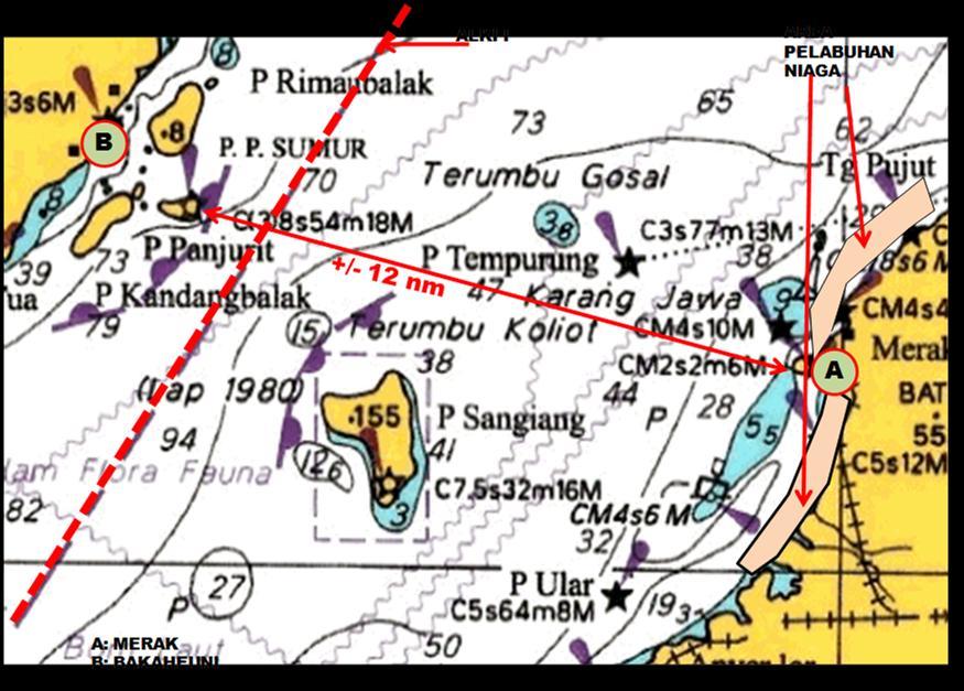 992 Implementation of Traffic Separation Scheme for Preventing Accidents on the Sunda Strait The Sunda Strait, as stated by Pariwono (1999), has the narrowest width of 12 nautical miles (nm) between