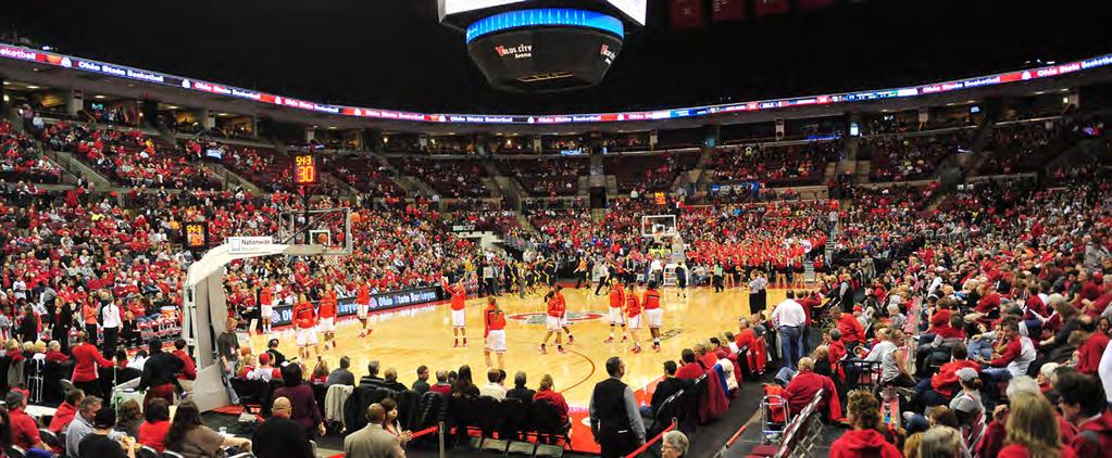 ATTENDANCE RECORDS SEASON-BY-SEASON HOME ATTENDANCE FIGURES Season Arena Home Total Home Games Average Big Ten Total Big Ten Games Average Top Crowd Opponent 2013-14 Value City Arena 103,163 19 5,430