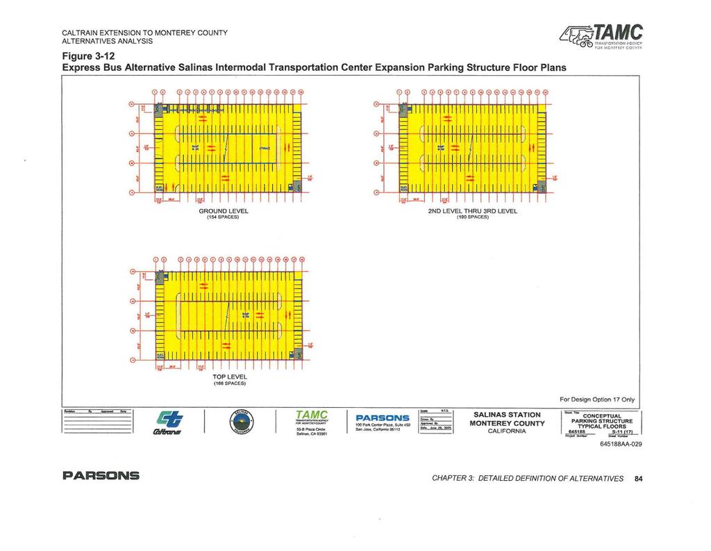 CALTRAIN EXTENSION TO MONTEREY COUNTY ALTERNATIVES ANALYSIS Figure 3-12 Express Bus Alternative Salinas Intermodal Transportation Center Expansion Parking Structure Floor Plans ::;; I,,I II: I, I " ~