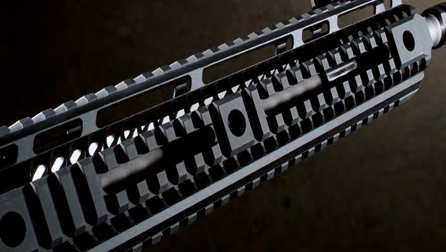 The SOT Hanson free-float rail is a 12.6-inch precision-machined piece that sports a generous six QD mounting rings for individualized sling placement. this rifle really makes me want to shoot.