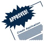 Open accounts will be granted to firms with satisfactory credit history as determined by our Credit Department. A completed and signed Credit Application is required.