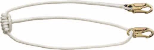 7-10 feet 5/8 Two-in-One Lanyard Two-in-one rope safety lanyard made of 1/2 three-strand Polyester, with double-locking safety snap hooks; includes Prusik runner.
