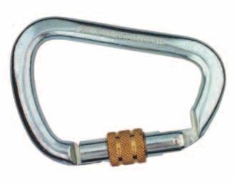 SAFETY & RESCUE HARDWARE Extra Large Rescue Carabiner Carbon Steel Rombo Triple-Action Twist Lock Rated at 50kN (11,250 lbs.