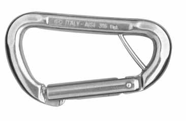 2 oz KNG-911-ASL X-Large Rescue Carabiner 316 Stainless Rombo Triple Action Twist Lock Rated at 35 kn (7,875 lbs.) WT.: 9.