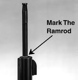 Once the projectile is in the bore, using short strokes with your ramrod, push the projectile the remainder of the way down the bore, until it makes contact with the Pyrodex pellets.