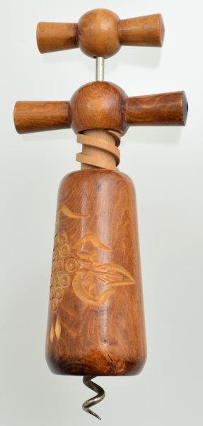 DB65 Wood corkscrew with carved
