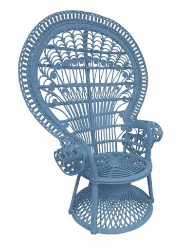 SEATING Arm & Lounge Chairs Peacock Chair Blue* AED 200 Natural* AED 200 Green* AED 200 Red*