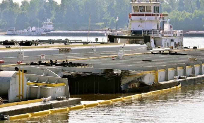 Using specialized equipment, an estimated 3,392 tons of dewatered oily sediment were recovered from the river. The 11-day operation was completed on September 24, 2015. Damaged barges from P. B.