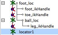 Parent foot_ikhandle and toe_ikhandle and ball_loc under toelift_loc Parent foot_ikhandle,