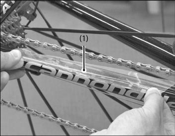 Chainstay Protector On mountain or road bikes, the chainstay protector is a clear, adhesive film