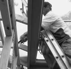 Find the safest place for erecting the ladder. Make sure the base of the ladder is stable, particularly on soft or uneven soils.
