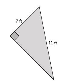 2. What is the length of the unknown side of the right triangle shown below? Show your work, and answer in a Let represent the unknown length of the triangle.