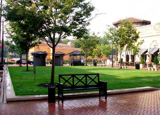 Village Green around which stores and shops are