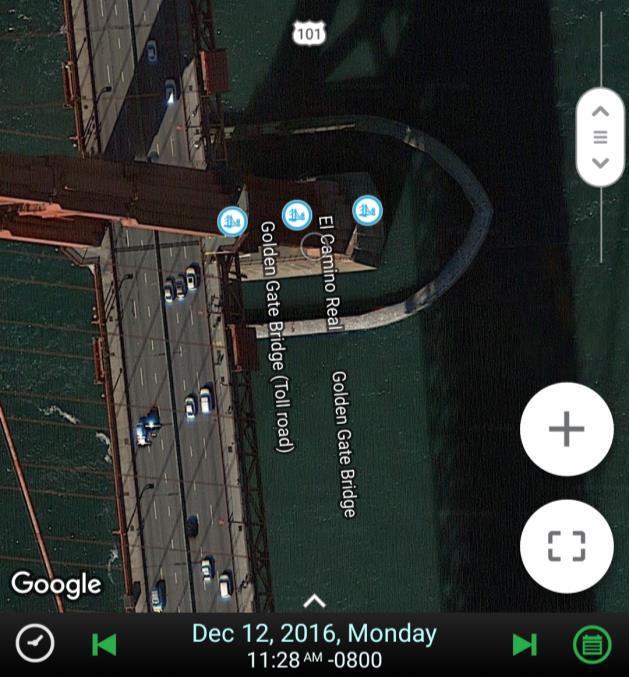Here is an example of placing a marker accurately for the Golden Gate Bridge for an alignment shot.
