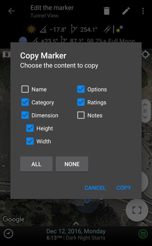 To do so, tap to select a marker first, then you will see the Select All in the menu.