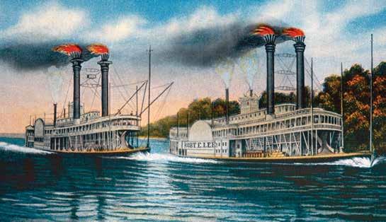 In the 1800s, riverboats were a common sight on the Mississippi River. their own travels. They asked each other questions. Sam learned a lot.