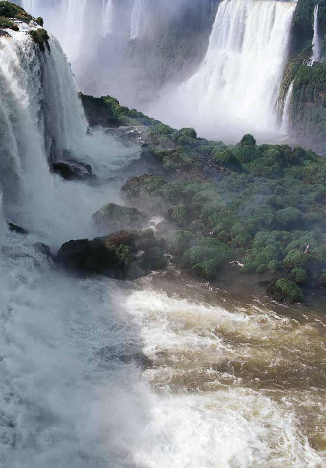 The Iguaçu Falls are almost three