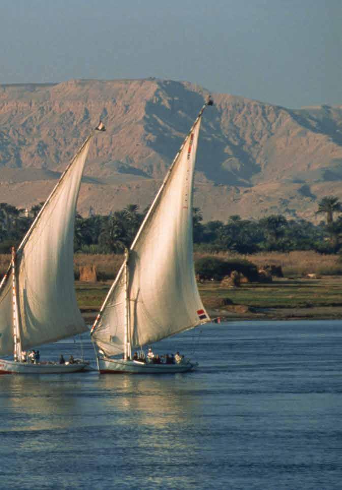 The Nile River flows through the