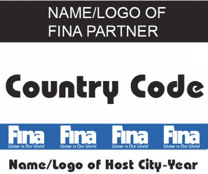 The identification may display the name/ FINA Partner s logo. The maximum height of the identification below the digits shall be 4cm.