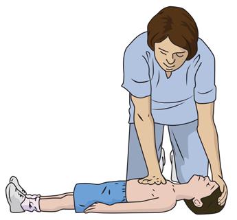 2 Children and Adults (adapted courtesy of European Resuscitation Council) Either a one or two hand technique can be used for performing chest compressions in