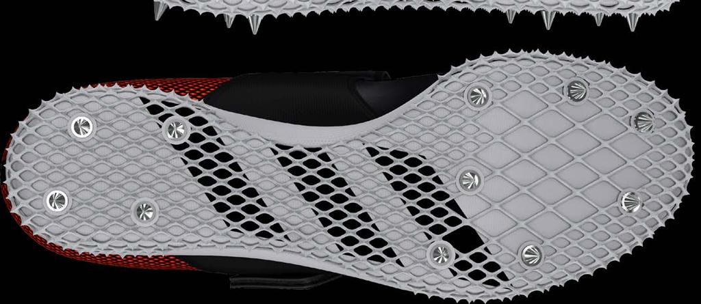 stripes to improve lockdown OUTSOLE: Sharkskin outsole for uncompromisable grip and reduced weight, allowing for a more