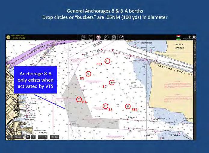 IV. Anchorage 8 accommodates up to five vessels, though two smaller drop buckets with 0.