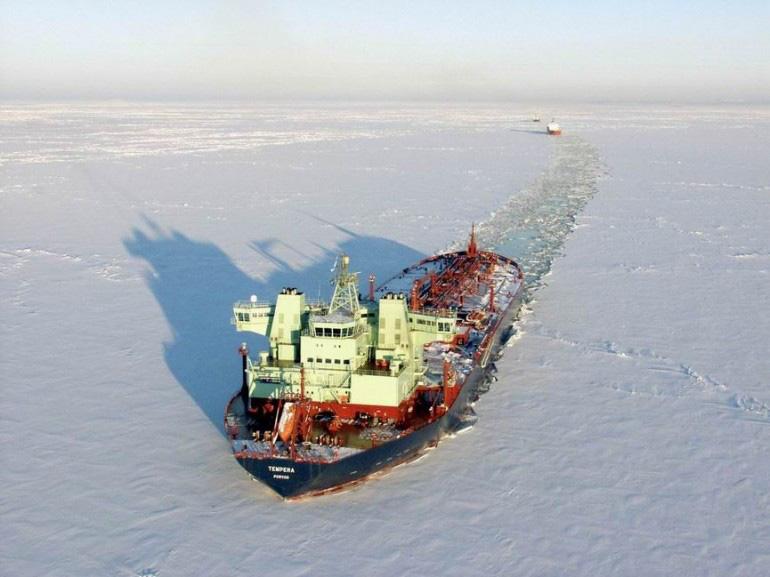 Two of the earliest examples of the double acting tanker are the Tempera and the Mastera, both built in Japan and delivered in 2002 and 2003 to carry crude oil through the ice prone Baltic Sea from