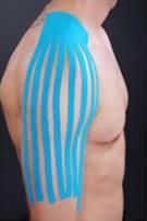 It does not fall under the shoulder/arm/leg or other type of kinesiology tape that we see on some athletes and covered under the guidelines of the rules.