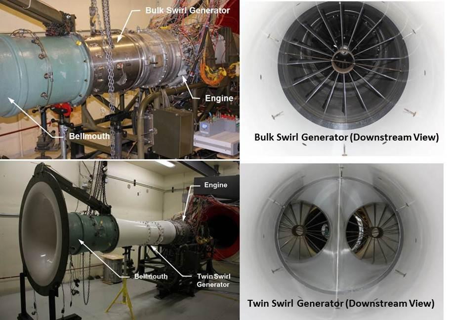 Two distinct AEDC-supplied swirl generators were used on this particular test: the Bulk Swirl Generator and Twin Swirl Generator.