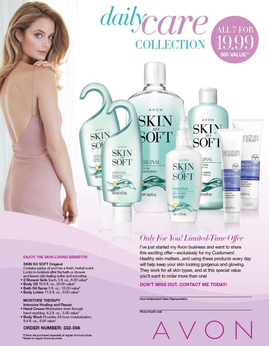 Avon Daily Care Collection New Rep Success Item #: 332-598 Available to