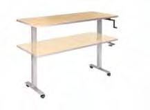 INFLUENCE Influence Standing Desk: Crank Adjustment Crank height adjustable tables provide a height-adjustable work area with no power requirements.