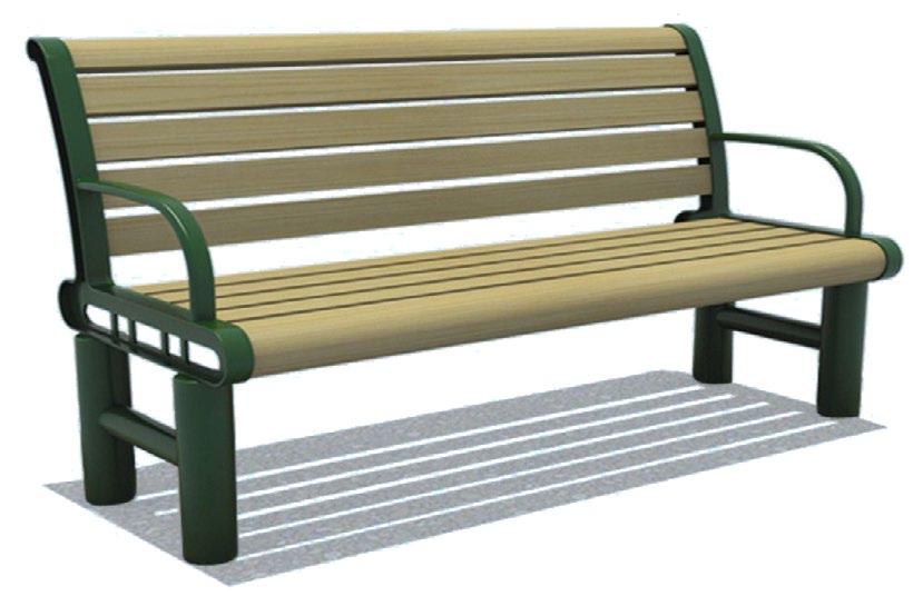 PARK BENCH Outdoor bench, adapted for park, school, public places. Comes in 2 options available.