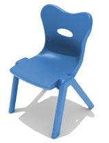 PLASTIC CHAIR Rugged, rounded one-piece polypropylene shell has a wide, stable base.