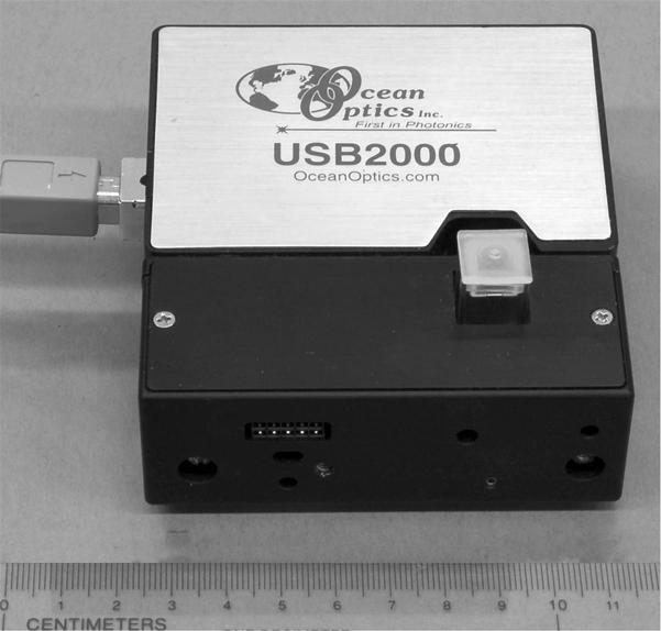 126 Figure 3.17: Ocean Optics USB2000 spectrophotometer. Samples are prepared and scanned in 1.5 ml polystyrene disposable cuvettes (Figure 3.